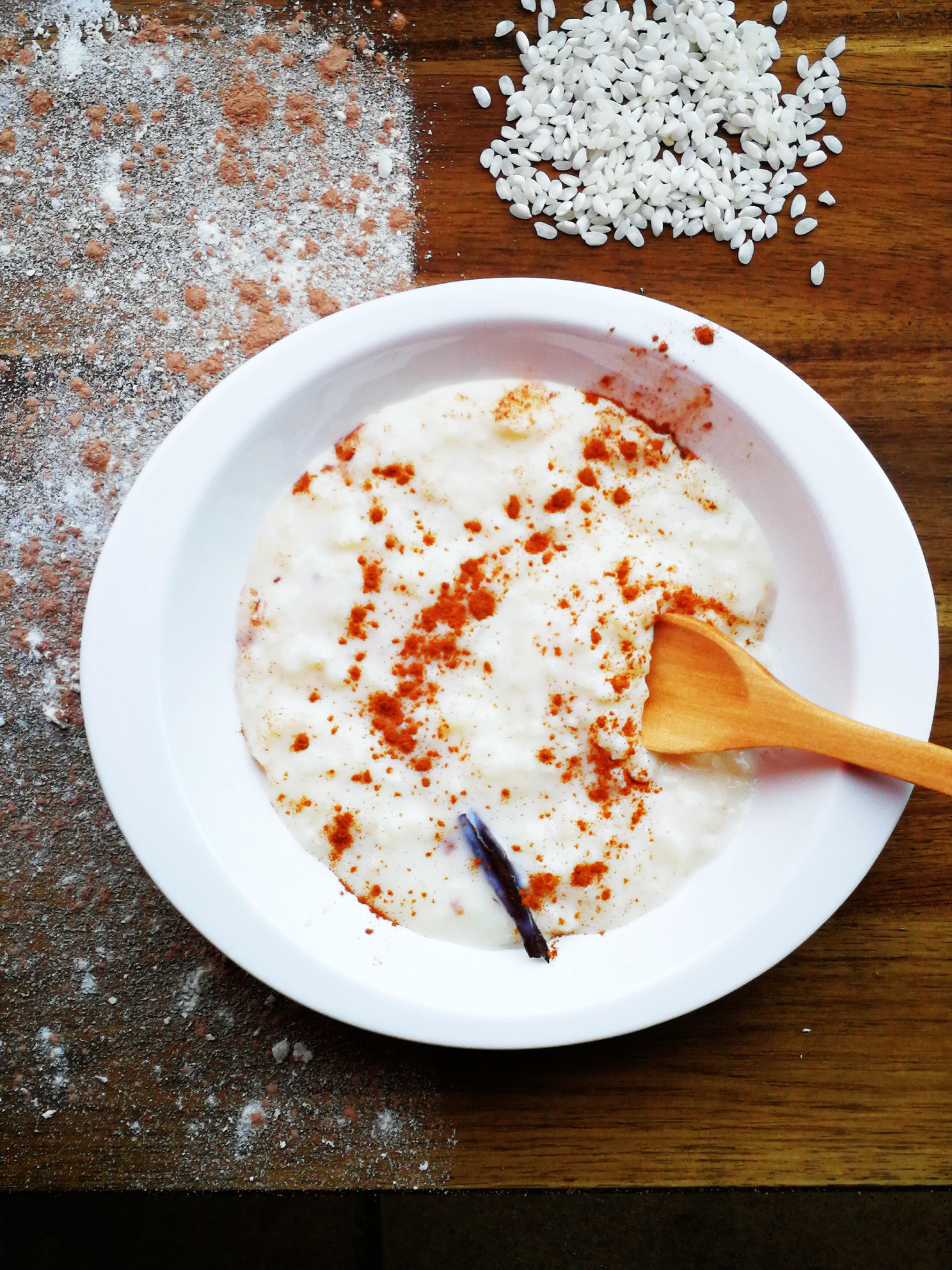 Dulce postre de arroz con leche
